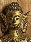 Rare Antique 17th 18 C Burmese Shan Gilt Bronze Crown Buddha Original Sand Core 