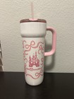 Walt Disney World Starbucks Pink Castle   Ribbons Hot   Cold Tumbler W handle