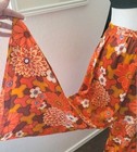 Vintage 60s Mod Bell Bottoms Flower Power Psychedelic Day Glo Orange Small Shiny