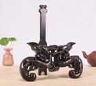 Ebony Wood Carved Plate Easel Display Frame Holder Stand Decor