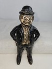 Cast Iron Man In Suit Coin Bank- 5-1 4  Tall-  Antique -original Paint
