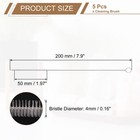 5pcs Straw Cleaner Brush Set 8 Inch Length 4mm Od Nylon Bristles  White