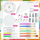 56 Pcs Cookie Decorating Kit Supplies Including Acrylic Turntable Number B 