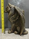 Vtg Pena Windstone Gothic Angel Winged Wolf Candle Holder Statue Fantasy Heavy