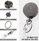 2 Pack Heavy Duty Metal Retractable Badge Holder Reel With Belt Clip Key Ring