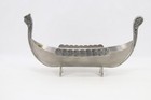 Vintage Oslo Metall Pewter Viking Ship Bowl Norway Tinn Longship Decor