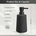 Plastic Soap Dispenser  Black Striped Design  8 5 Oz  No Rust Pump black