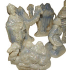 Vintage Atlantic Mold Iridescent Blue Pearlized Large Christmas Nativity Set