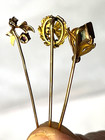 3 Antique Art Nouveau 14k Gold Diamond Pearl 2 1 4  Hat Pin  59-61
