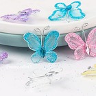   50 Pack Organza Butterflies Sheer Mesh Wire Glitter Butterfly Nylon Green 