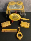 Vtg Art Deco Celluloid bakelite Vanity Dresser Set