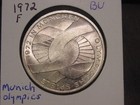 1972 F Germany 10 Mark Silver Munich Olympic Games  625 Uncirculated Ships Free