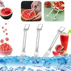 Watermelon Slicer Cutter 2-in-1 Fork Stainless Steel Fruit Cutting Artifact