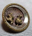 Large Vintage Antique Metal Picture Button Pierrot   Pierrette Opera Theater