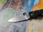 Spyderco Buttonup  8cr13mov Satin Plain Blade  Carbon Fiber g10 Laminate Handle