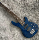 Custom 6-strings Electric Bass Guitar Blue Quilted Maple Top Rosewood Fretboard