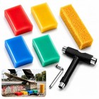 7 Pcs Portable Skateboard Tool Kit With 4 Scented Wax Blocks   Portable