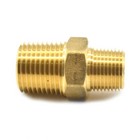 3 8  X 1 2  Npt Male Brass Hex Nipple Reducer Pipe Fitting Air Fuel Water Fa618