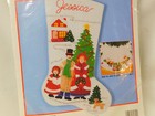 New Vintage 1990 Bucilla Felt Stocking Kit Applique 82824 Dickens Christmas
