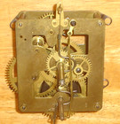 Antique Waterbury Daintie No  1 Brass  8 Time Only Wall Clock Movement Untested