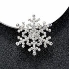 Christmas Silver Plated Snowflake Rhinestone Crystal Brooch Pin Wedding Jewelry