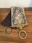 Antique Vintage Corona Decor Co Floral Tapestry   Bronze Brass Bell Pull    50 