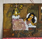 Woman Thanks Virgin That Husband Didnt Find Her Cheating Mexican Retablo Ex-voto