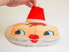 Rare Vintage Holt Howard Paper Santa Lanterns Lot Of 5 Mcm Christmas Fragile 10 