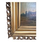 Antique 19th C  Oil Painting Gold Baroque Ornate Gilt Frame European Landscape