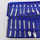 Vintage Toy Aluminum Flatware 25 Piece Set Made In Usa Original Box Doll Flaw