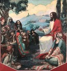 Jesus Teaching Original Mid Century Watercolor