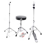 Drum Throne  Hi-hat Pedal  Cymbal Stand 3-bundle Set   Chrome Slip-proof Gear