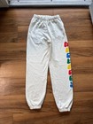 Madhappy Cooper Fleece Sweatpants Xs Cream Rainbow Puff Logo Heavyweight Unisex