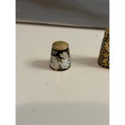 Vintage Cloisonne Enamel Thimble Set 3pc Rabbit Floral Bird Figurative Sewing