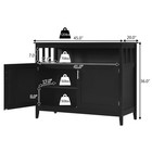 Costway Kitchen Sideboard Buffet Server Cupboard Storage Cabinet W 2 Doors Black