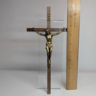 Vintage Wooden Metal Crucifix Cross Jesus Christ Religious 10  Wall Hanging Inri