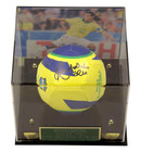 Ronaldinho Signed Brazil Soccer Ball In Frame With Beckett Coa