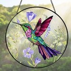 Hummingbird Stained Glass Suncatcher  Window Hanging Decor Colorful
