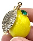 4 1 4 l Vibrant Yellow Summer 3d Lemon Rhinestone Bling Bag Charm Keychain New