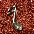  Vintage Musical Note Brooch Pin Clear Round Rhinestone Pav   Music Theme