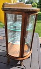 Vtg Salesman Sample Tabletop Bow Front Curio china Cabinet Curved Glass Read All