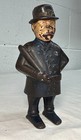 Antique 1900 Cast Iron Still Coin Bank Mulligan The Policeman Cop Bennet   Fish