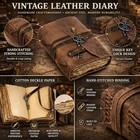 Vintage Leather Journal Handmade Refillable Leather Bound Notebook With Deckle