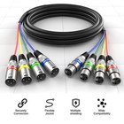 20 Ft 4 Channel Xlr Snake 4 Colored - Premium Xlr Male To Xlr Female Snake