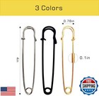 10pcs Large Safety Pins 4  Heavy Duty Safety Pins For Clothes 3 Colors Extra 