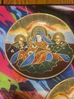 Vintage Satsuma Moriage Plate Kannon The Goddes Of Mercy   Rakans Set Of 3 Gold