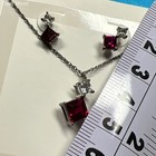 Jc Penney Red   Clear Gemstone Earrings And Necklace Set Iop