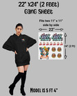 Custom Dtf Gang Sheets  Dtf Transfers  Direct To Film Prints  Hot Peel 22  X 24 