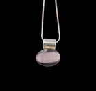 Vintage Taxco Mexico Sterling Silver Purple Cat s Eye Slide Pendant   24  Chain 