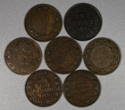 Lot Of 7 Canada Large Cents  1901   1918      Historic Canadian Large Copper Coins